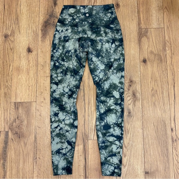 Lululemon Wunder Train Under High Rise Tight 28" Size 6 Dual Shibori Misty Moss - Picture 2 of 6